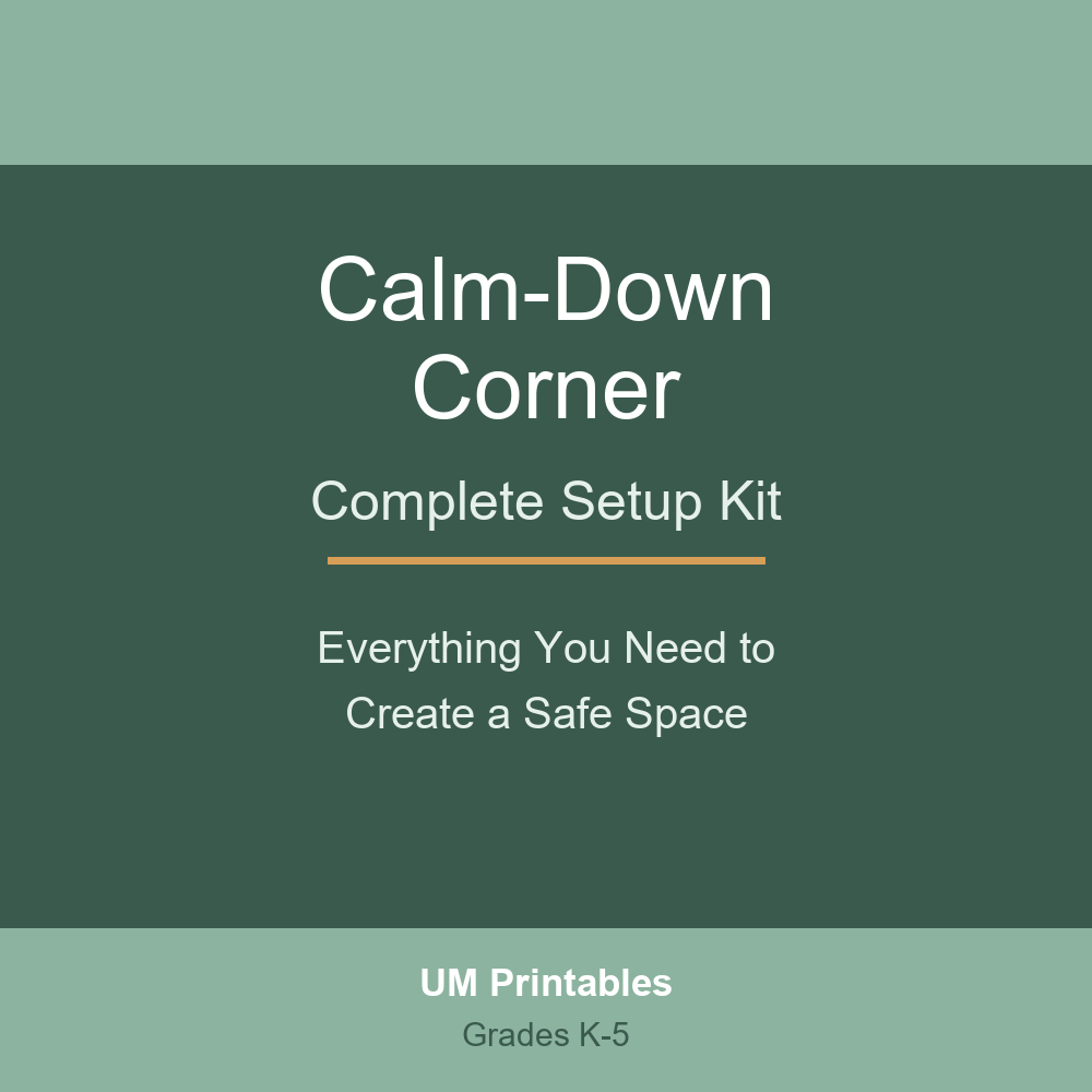Calm-Down Corner Complete Setup Kit | Feeling Posters Gr K-5 โ printable teaching resource preview