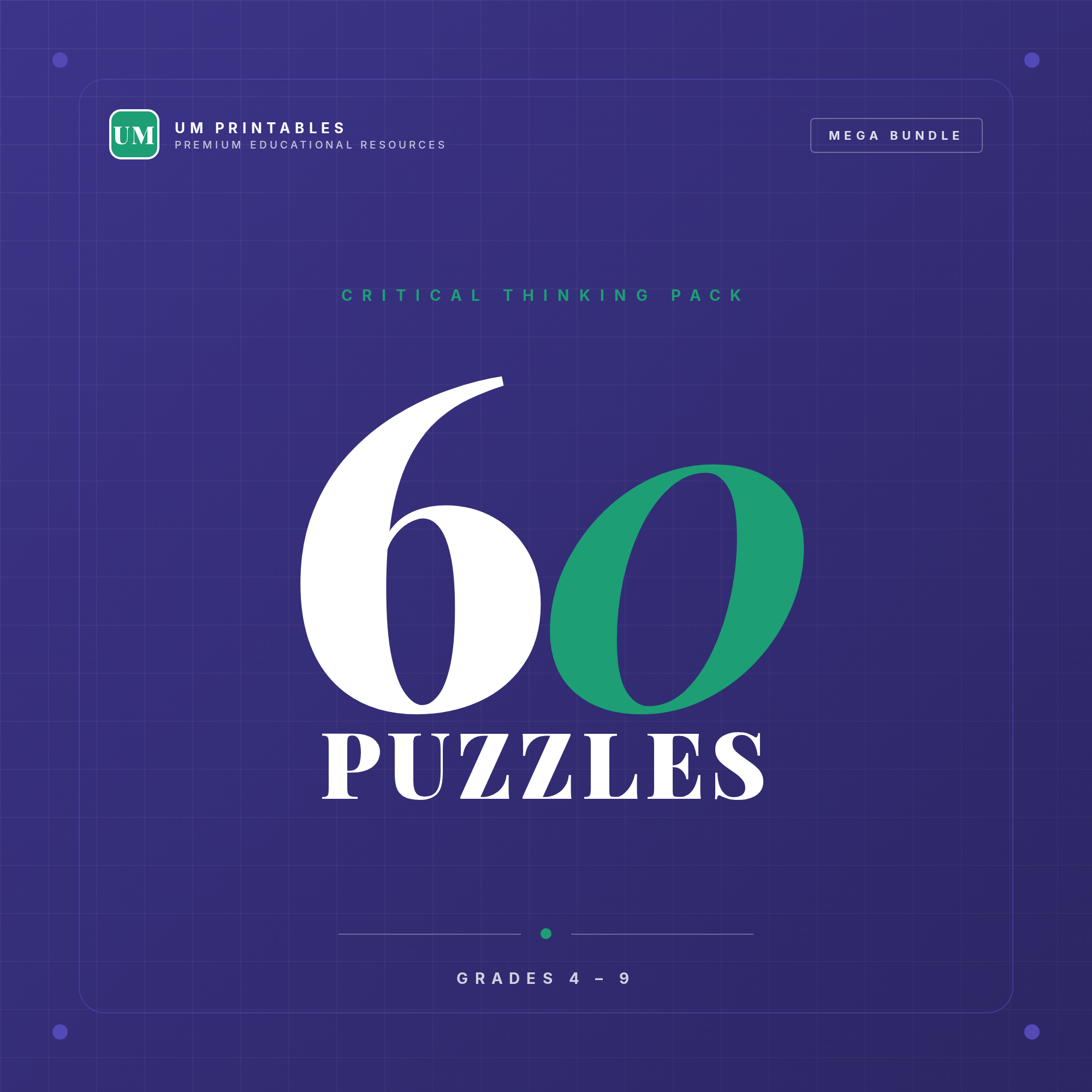 Critical Thinking Puzzle Pack | Logic & Brain Teasers Gr 4-9