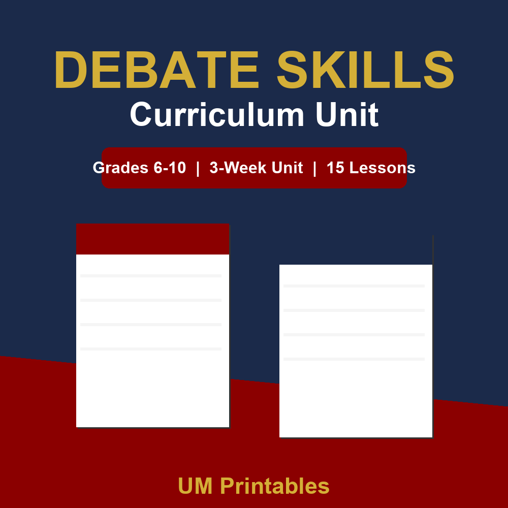Debate Skills Curriculum Unit | 3 Weeks | Gr 6-10 β printable teaching resource preview