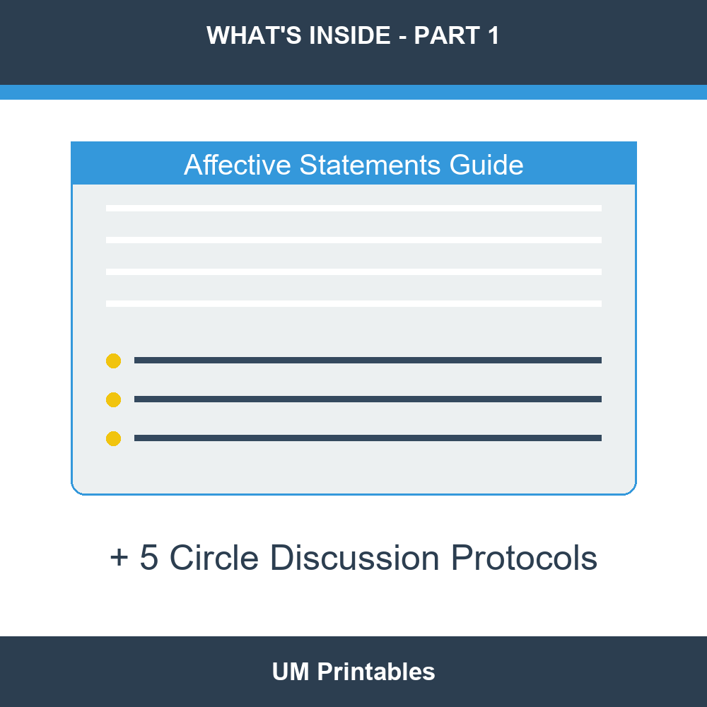 Restorative Justice Classroom Practices Pack | Affective Statements Gr 4-10 — premium printable preview image 2