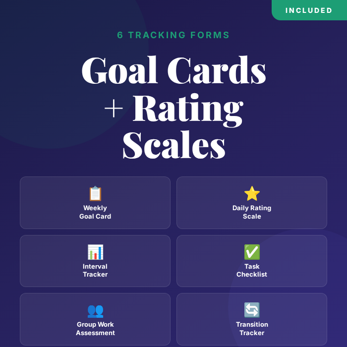 Student Self-Monitoring Behaviour Toolkit | Goal Cards, Rating Scales Gr 2-8 — premium printable preview image 2